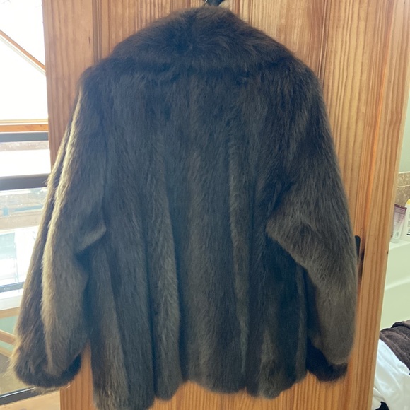 REVILLON Authentic Genuine Long Hair Beaver Fur 3/4 Length Coat - Picture 2 of 4
